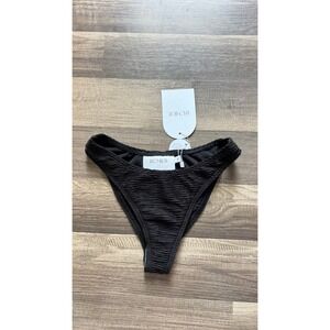 $168 NWT Rumer The Label Rosa Bikini Pant Women XS Black Textured High Cut